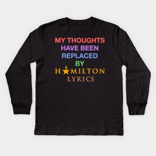 Hamilton Lyrics Retro 80s Colour Kids Long Sleeve T-Shirt